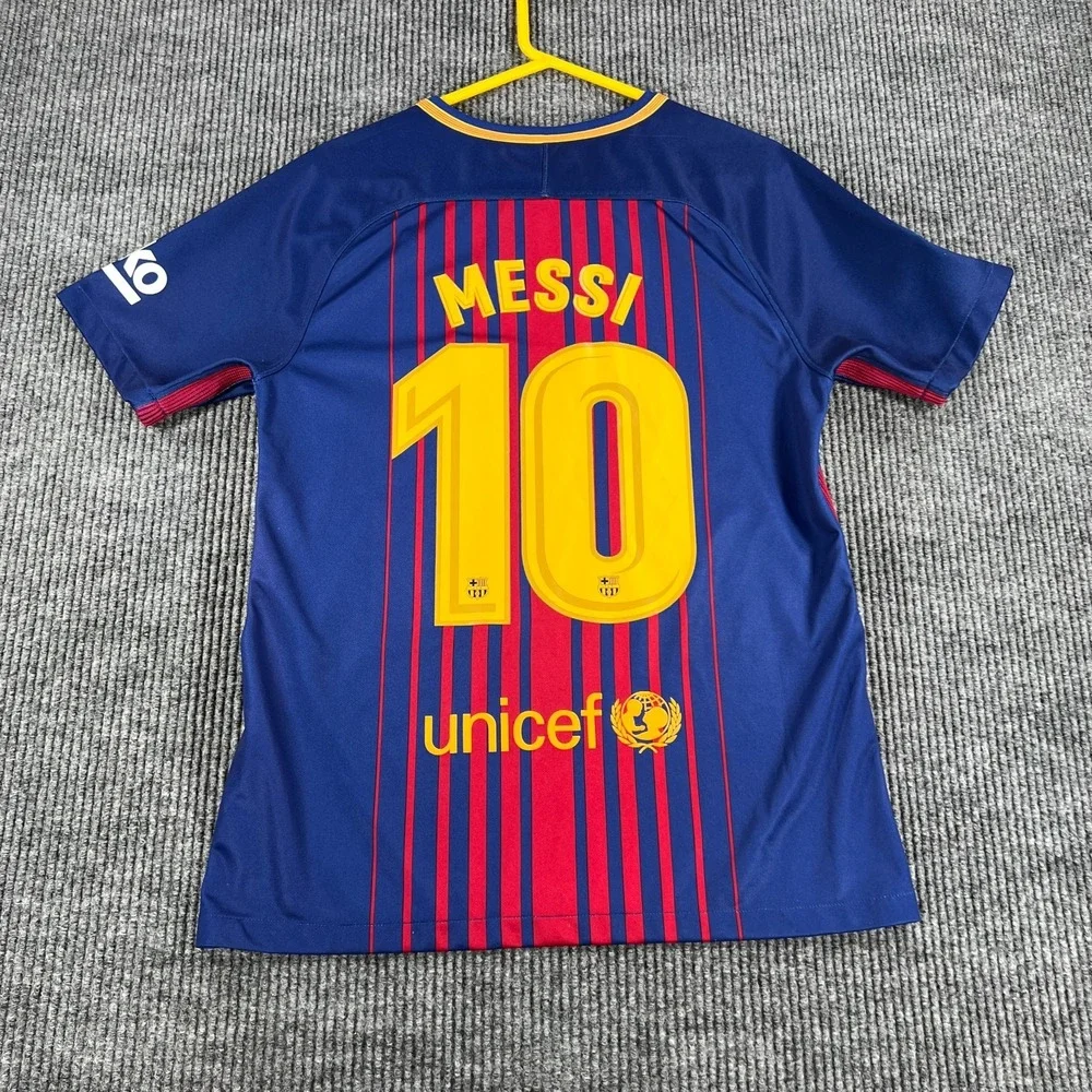 FC Barcelona Messi Jersey Shirt Mens Nike Medium Blue Short Sleeve Dri Fit